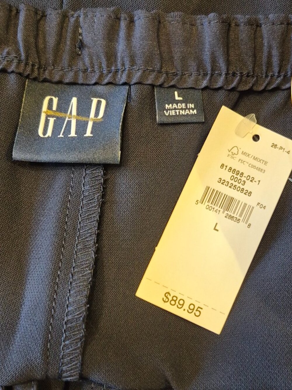 NWT GAP L Hyper Navy Blue Lightweight Easy Wide Leg Pants - Picture 8 of 9